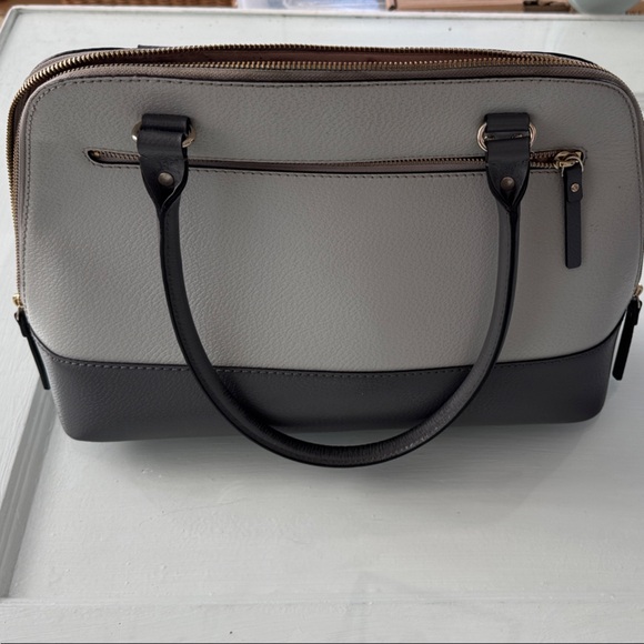 kate spade Two-Tone Gray and Dark Gray Leather Satchel - Picture 6 of 9
